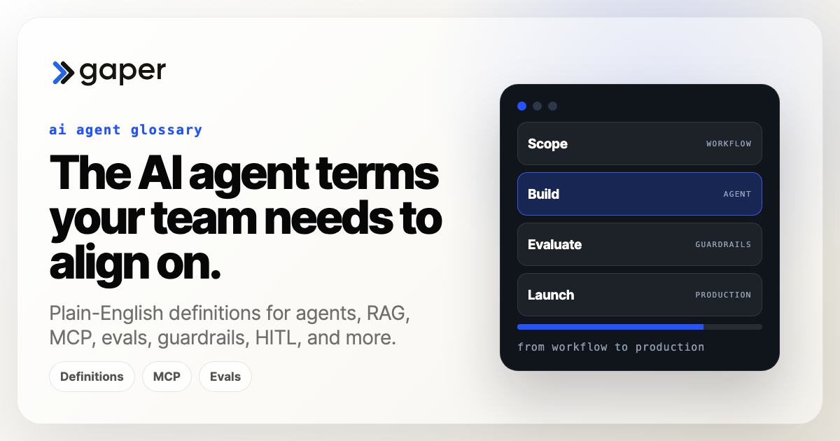 AI Agent Glossary: Key Terms Explained · Gaper